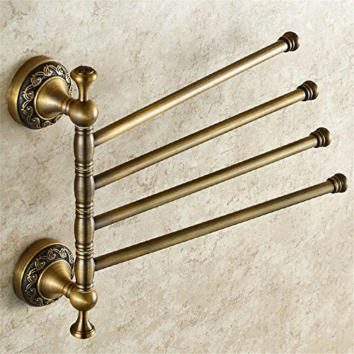 KaO0YaN-Towelrack Portasciugamani in Rame Antico Rotante portasciugamani Multi-Bar Quattro-Bar Europeo Bagno Bagno Multi-Strato portasciugamani Asciugamano Appeso