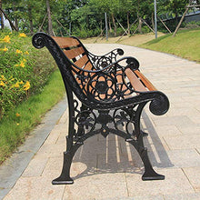 59in terrazza panchina parco giardino lounge chair, panchina da esterno 3 posti cortile in ghisa sedile in metallo, sedia portico anticorrosivo resistente agli agenti atmosferici Mobili per ponte /
