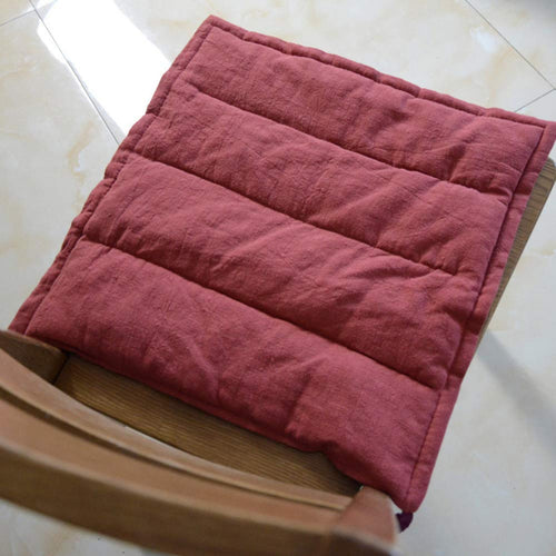 XHNXHN Cuscini per sedie Giapponesi Cuscini per sedili, Cuscini per sedili da Esterni per Interni Traspirante Quadrato Comfort Home Cucina Cuscini per sedie da Pranzo Vino Rosso 43x43cm (17x17In)