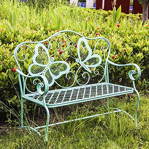 LXLH Panchina da Giardino Panchina da terrazza panchina da Giardino panchina per Il Tempo Libero, panchine Decorative in Metallo Impermeabili e Resistenti al Sole per Esterni, Panca Decorativa a