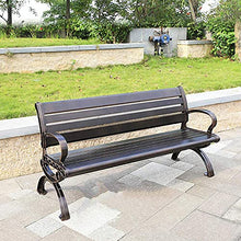 Panchina da giardino da 59 pollici panchina da giardino, sedile in metallo per esterni per 2-3 persone sedia per il tempo libero con braccioli e schienale, mobili da giardino Sgabello con struttura
