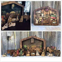 VNMG Nativity Puzzle with Wood Burned Design, Wooden Jesus Puzzles Nativity Set, Jigsaw Puzzle Game for Adults And Kids