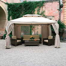 Gazebo In Alluminio Da Giardino Sahara mt.3x4 telo Ecru' Teli E Zanzariere