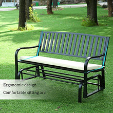 Sedia A Dondolo Doppia Da Giardino Esterno,Terrazza Del Cortile Per Il Tempo Libero Panca In Metallo,Durevole Aliante Altalena All'aperto，Telaio Acciaio Resistente Alle Intemperie,Per Portico/cortil