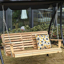 giordano shop Dondolo 3 Posti Sospeso 150x75x53 cm con Tavolino Pieghevole in Legno