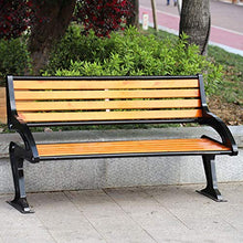 Panchine da giardino in metallo da 47 pollici per esterno mobilia del patio del portico del parco, panche dritte in ghisa massello con schienali, riposo sedie attesa panchine per parco