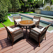Set di Mobili da Giardino per Esterni, 5 Pezzi per La Casa Set di Conversazioni per Sedie di Vimini Set per Tutte Le Stagioni Combinazione di Mobili in Legno da Giardino in Rattan da Giardino
