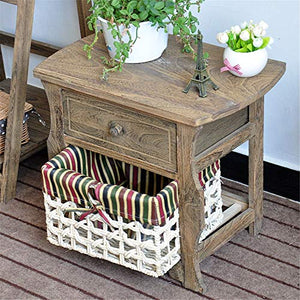 Yhjkvl Cassettiera 2 cassetti in Tessuto Dresser dell'organizzatore di immagazzinaggio unità for la Camera da Letto Ingresso Corridoio Giardino (Color : Natural, Size : 50x33x44CM)