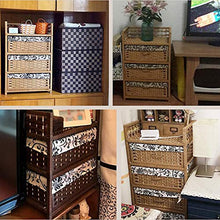MAHFEI-Cestini Portaoggetti, Stile Country Cassettiera in Rattan Tessitura A Mano Comodino da Pavimento Armadio per Bambini Stabile E Durevole Organizza La Cassettiera