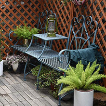 Panchina da giardino panchina in metallo per esterni, sedia a doghe in ghisa da 62 pollici, sedie a sdraio da tavolino da caffè con balcone artigianale, panca da veranda per 2 persone