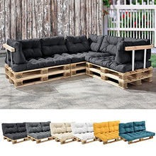 [en.casa] Cuscini per Paletta Euro-sofá tavolozze - Set di 3 - Cuscino Seduta + Cuscino Schienale [Grigio Scuro] Divano Paletta Euro-sofá in/Outdoor