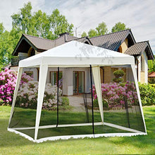 Outsunny Gazebo Impermeabile con Zanzariere da Giardino Esterno Tendone in Poliestere 3 x 3 x 2.45 m Beige