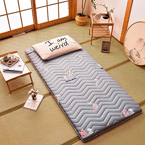 Z&HA Tatami Tappetino, 5 cm di Spessore Tappetino futon MattressTopper Tradizionale Giapponese futon ispessite Queen Size Standard Dimensione Dorm,L,90x200cm