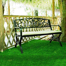 Panchina da Giardino per Esterno, Sedia con Seduta in Metallo e Veranda Panca con Schienale, Panca da Giardino Piazza Portico Percorso Cortile Prato Decor Sedia per 2-3 Persone