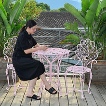 Set 3 pezzi combinazione tavolo e sedia da balcone in ferro battuto, patio esterno un tavolo e due sedie set di mobili da tavolino,tavolo da pranzo e sedia per interni per il tempo libero,per terraz