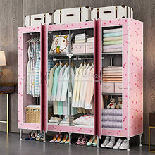 WCY Armadio Armadio Armadio in Acciaio Tubo di Acciaio Addensato Semplice Armadio Armadio Armadio Imitazione Telaio in Legno Cornice Guardaroba, 174x46x170cm b yqaae (Color : 174x46x170cm B)