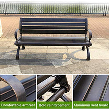 Panca da giardino panca per il tempo libero all'aperto, sedile da parco stabile in alluminio pressofuso per 3 persone, panche in metallo resistenti alle intemperie e alle intemperie per terrazze