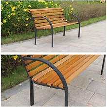 Outdoor furniture Semplice panchina da Giardino per 2 Persone, panchine per terrazze all'aperto Resistenti alle intemperie, panchina in Legno massello e Metallo ghisa 120 × 65 × 80 cm