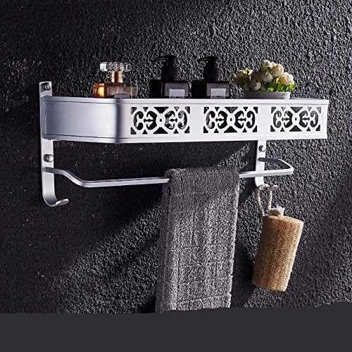 MBYW Portasciugamani Alto carico Portasciugamani da Bagno Portaoggetti, portaoggetti in Alluminio Spaziale, Doppio Porta Asciugamani, Porta Asciugamani, portaoggetti per Bagno, 2