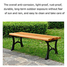 household products Panchina da Giardino in Legno massello da Esterno, Sedile Senza Braccia anticorrosivo in ghisa, Panca da Giardino per Patio Esterno, usata per Portico, Prato