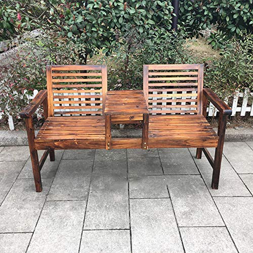 Outdoor sports Panca da Giardino per terrazza, Panchina da Esterno con Schienale e corrimano, Poltroncina da Giardino anticorrosiva e Facile da Pulire con tavolino può ospitare 2 Persone