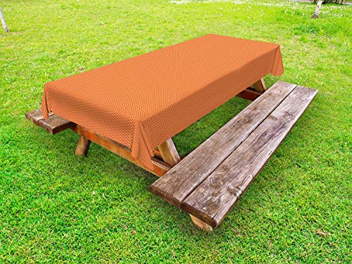 ABAKUHAUS Geometrico Tovaglia da Esterno, Tangerine Rhombus, Tovaglia da Picnic Lavabile Decorativa, 145 cm x 265 cm, Peach e Terra di Siena bruciata