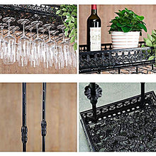 Portabottiglie portabottiglie da appendere, portabicchieri a calice rovesciato appendiabiti regolabile, adatto a più scene/Nero / 80 * 35cm