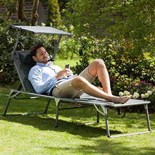 blumfeldt Set 2 x Amalfi Juicy Lime Sdraio da Giardino Lettino Spiaggia con Parasole (70 x 37 x 200 cm, Imbottitura in gommapiuma, Schienale Regolabile) Verde