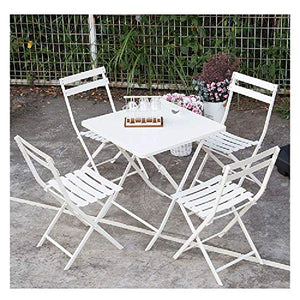 N/Z Living Equipment Tavolo e sedie Pieghevoli per Esterni Set di 5 tavoli Quadrati e 4 sedie Ideali per Piccoli caffè Bistrot Patio Balconi Giardini Tempo Libero Chat (Colore: Rosa)