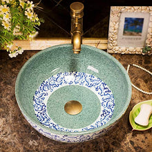 Yxx max -Lavabo Porcellana Bagno Contro Parte Superiore del Bacino Coakroom Bagno lavello del Vaso affonda Rotonda affondare Art Bacino (Senza Rubinetto) -40x15cm Lavandino del lavabo