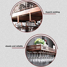 MFLASMF Bar Counter Floating Shelves Wine Rack Wall Rack, Bottle And Glass Rack, Antique Wine Rack, Loft Vintage Wall Rack Storage Rack,Brass,60X35CM