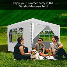 Hengda Gazebo 3x3m padiglione da giardino impermeabile, tenda da festa stabile, tendone per protezione UV con 4 parti laterali per festival di matrimoni in campeggio