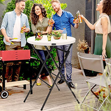 Casaria Tavolino Alto Giardino Pieghevole Rotondo Ø 72cm da Ricevimento Tavolo da Bar Bistro Esterni
