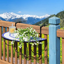 TecTake 800570 Tavolino da Balcone, Mosaico a Ribalta, Piano del Tavolo, in Mosaico di Pietra, Stabile Costruzione - Disponibile in Diversi Colori (Blu-Bianco | No. 402766)