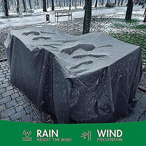 HUACHENG Fodera per mobili da Giardino ， Fodera Antipolvere per mobili per Tavolo in Rattan Sedia cubo Divano Impermeabile Rain Garden Patio Cover Protettiva-Argento, 205X104X71cm