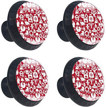 Christmas Pattern Snowman Santa Candy Red Pomelli per Porta Set di 4 Pomelli per Mobili Manopole per Cassetti Cucina Armadio Vetro