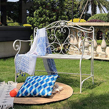 Panchina da giardino Panchine per il tempo libero da esterno, Panchine da terrazza in ghisa resistente alle intemperie e antiruggine, Panchina pieghevole a 2 posti con schienale e braccioli, Panchina