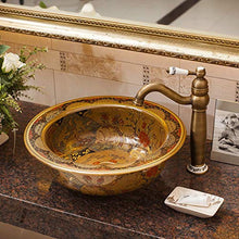 lilili Lavabo da Appoggio Lavandino Lavabo da Appoggio in Ceramica in Stile Europeo,lavabo da Appoggio 48x37x13cm (Color : There Are Accessories)