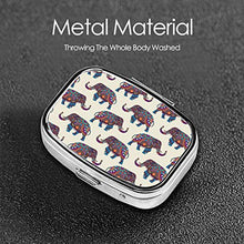 Scatola quadrata per pillole medicinali colorato Boho Marching Elefanti moda organizzatore pillola viaggio pillola caso dispenser per vitamine integratori