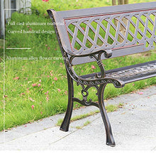 Household Products Panchina per Esterni in ghisa di Alluminio, Panca da Balcone con bracciolo Schienale, Sgabello per la Decorazione della casa, per Veranda/Parco/Cortile