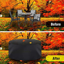XXYANZI Copertura Tavolo da Giardino 92x30cm, Rotondo Copertura Protettiva per Tavola Antipioggia Anti-UV, Anti-Neve, per Salottino da Esterno. - Nero