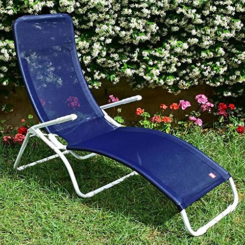 okaffarefatto zimbardi costanza Lettino Sdraio,Basculante, Struttura in Acciaio Bianco con Telo in Tessuto Italiano Texfil microforato Made in Italy