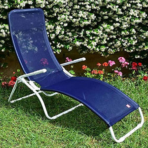 okaffarefatto zimbardi costanza Lettino Sdraio,Basculante, Struttura in Acciaio Bianco con Telo in Tessuto Italiano Texfil microforato Made in Italy