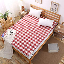 hxxxy Percalle Sottile Trapuntato Coperchio di Protezione del Materasso-Rosso 90x200cm(35x79inch)