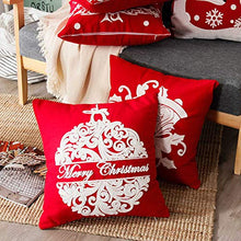 plkm Cuscini di Neve Natalizi, Cuscini di Tela Ricamati 45 * 45cm/Grandi Fiocchi di Neve