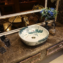 POOL Lavabo da appoggio in Ceramica da appoggio per lavabo da appoggio con lavabo in Ceramica Vintage (42x42x15cm) Lavandini Bagno