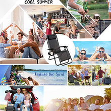 Soul Case Sedia Oversize a gravità Zero, reclinabile Pieghevole per Patio con portabicchieri e poggiatesta, Supporto 350 libbre, per Esterno, Campeggio, Giardino, Patio, Prato, Nero, Medio