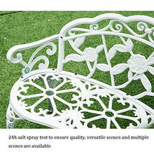 Panca da Giardino In Metallo Panca da Giardino,Panchina Con Struttura In Alluminio Pressofuso E Schienale Sedile Doppio Per Esterno Con Fiore di Rosa，Panca Decorativa Per Prato / Portico