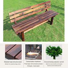 Panca da giardino per esterni, terrazza, salotto, posti a sedere, Sedia doppia da giardino in legno massello carbonizzato anticorrosivo, Panche da giardino con schienali per 2-3 persone