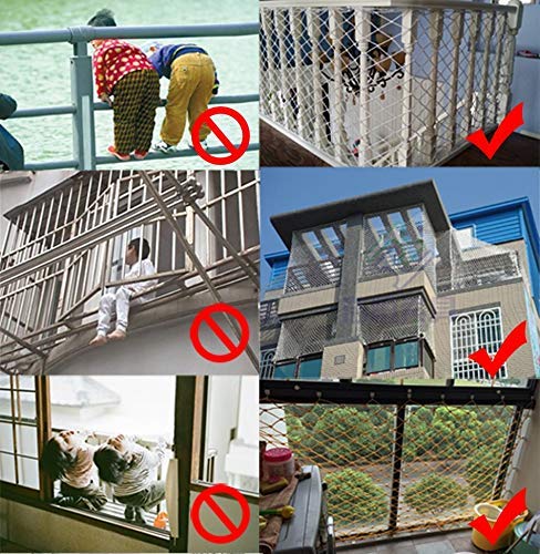 Rete Di Sicurezza Per Bambini 3x0,8m - Maglia Fine Protettiva Per Balconi, Ringhiere E Scale - Anticaduta Per Giocattoli E Animali Domestici - Resistente E Impermeabile